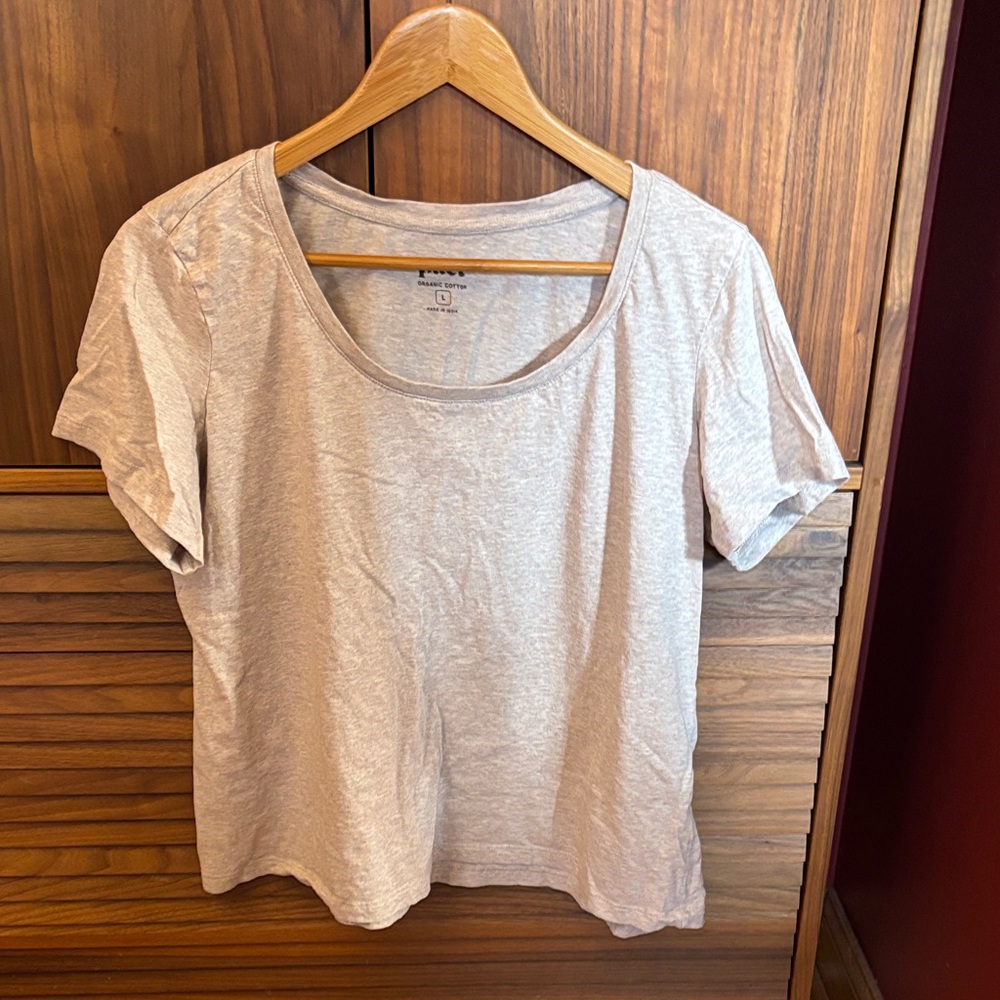 Pact Organic Softspun Scoop Neck Tee Flax Heather
